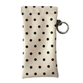 Polka Dot Eyeglasses Case with Cleaning Cloth & Keychain Eyeglasses Case Zpaxo White