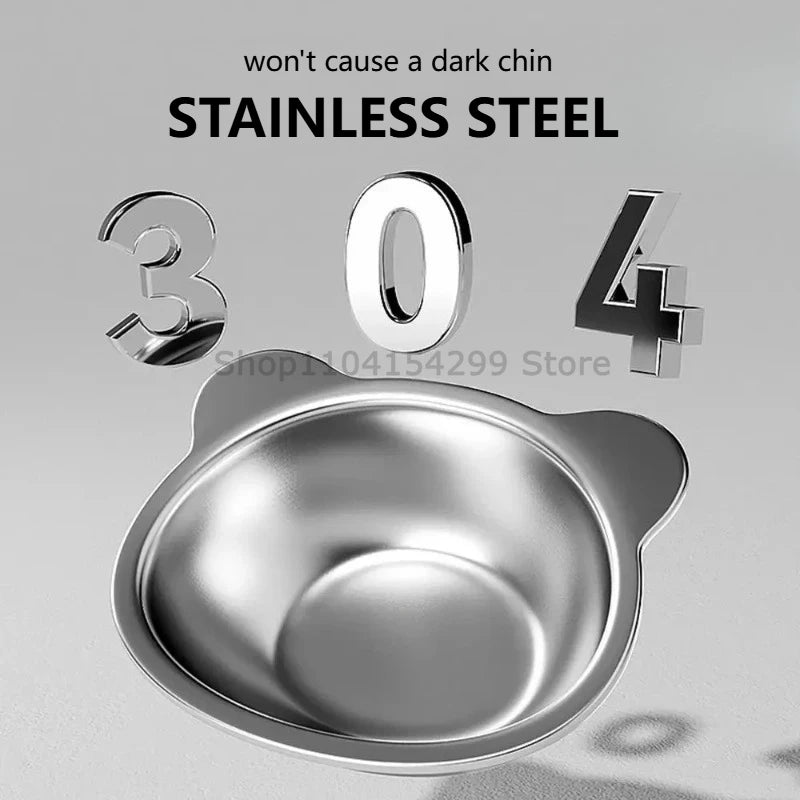 304 Stainless Steel Elevated Cat Bowl with Support Stands Stainless Steel Adjustable 15-Degree Angle Stand Slanted Pet Bowl Zpaxo