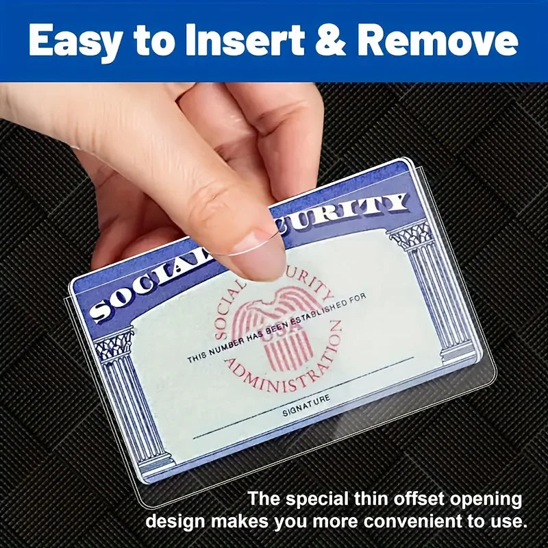 Waterproof flexible transparent sleeve for protecting Social Security cards, medical insurance cards and credit cards Zpaxo