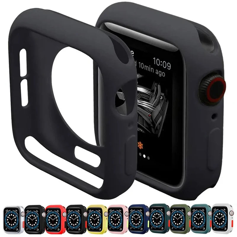 Silicone Case For Apple Watch 9 8 7 6 5 4 se 45mm 41mm 44mm 40mm 42mm 38mm Protection Shell Cover for iWatch Series Ultra 2 49mm Zpaxo