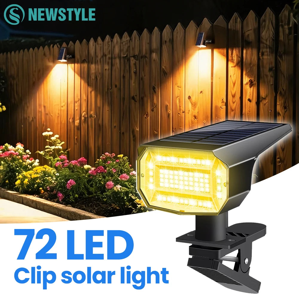 4PCS Outdoor Solar Clip On Lights Warm White RGB Solar Powered Spot Light IP65 Waterproof Solar Railing Wall Light For Garden Zpaxo