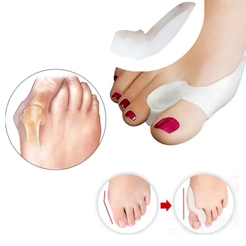 1Pair Silicone Toes Separator Bunion Bone Ectropion Adjuster Outer