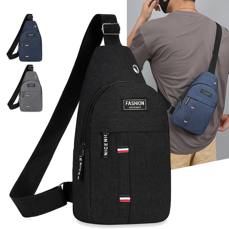 Men's Chest Bag Shoulder Crossbody Sling Casual Nylon Front Trendy