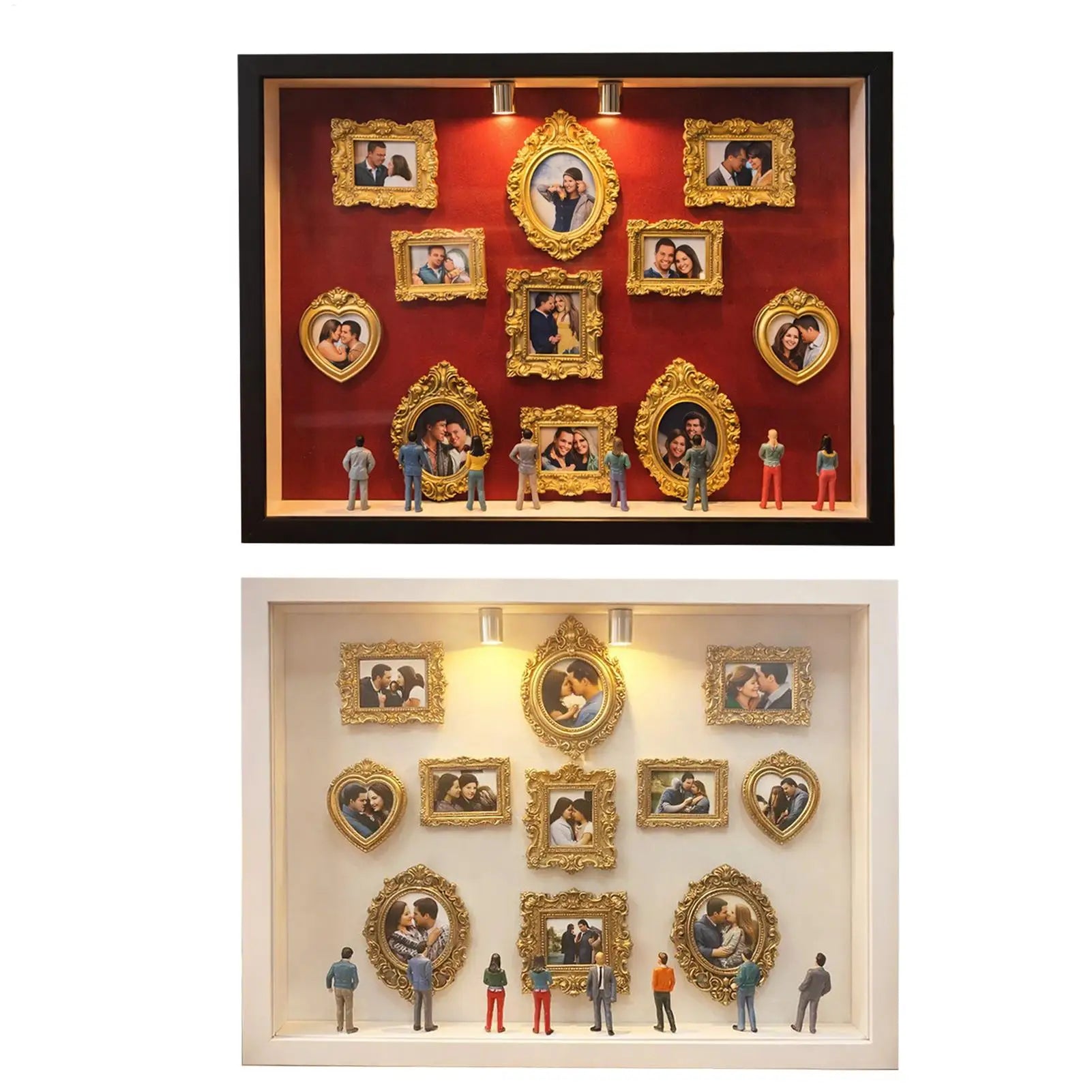 Miniature Memory Display Case Handmade 3D Keepsake Box LED Lights