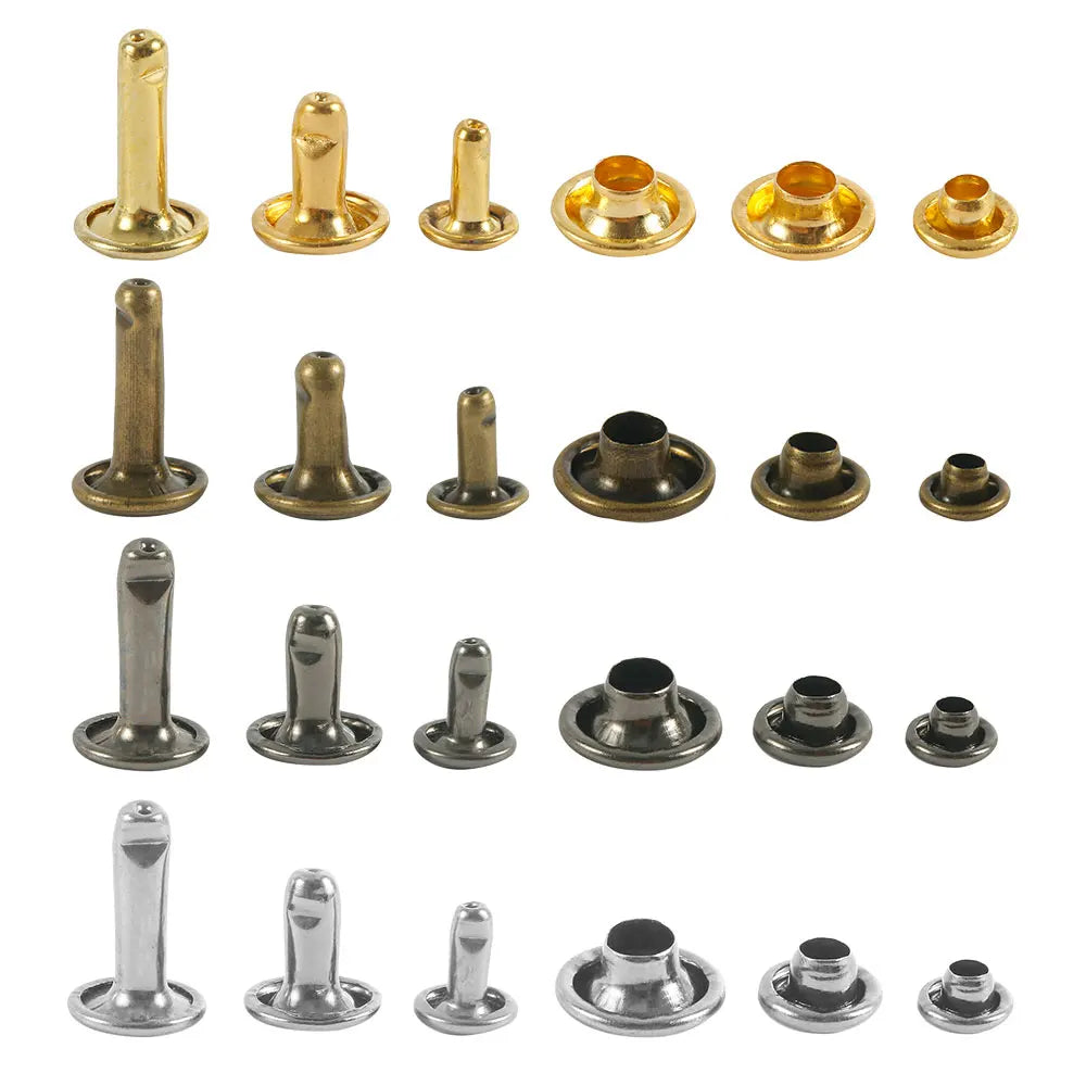 360PCS DIY Leather Craft Tool Suit Leather Rivets Double Cap Rivet With Punch Pliers For Belt Clothing Shoes Pet Collar Fixing Zpaxo