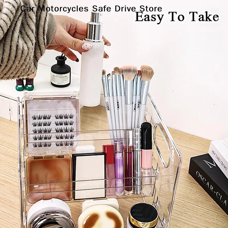 CMThree-Layer Transparent Multi-functional Desktop Storage Rack