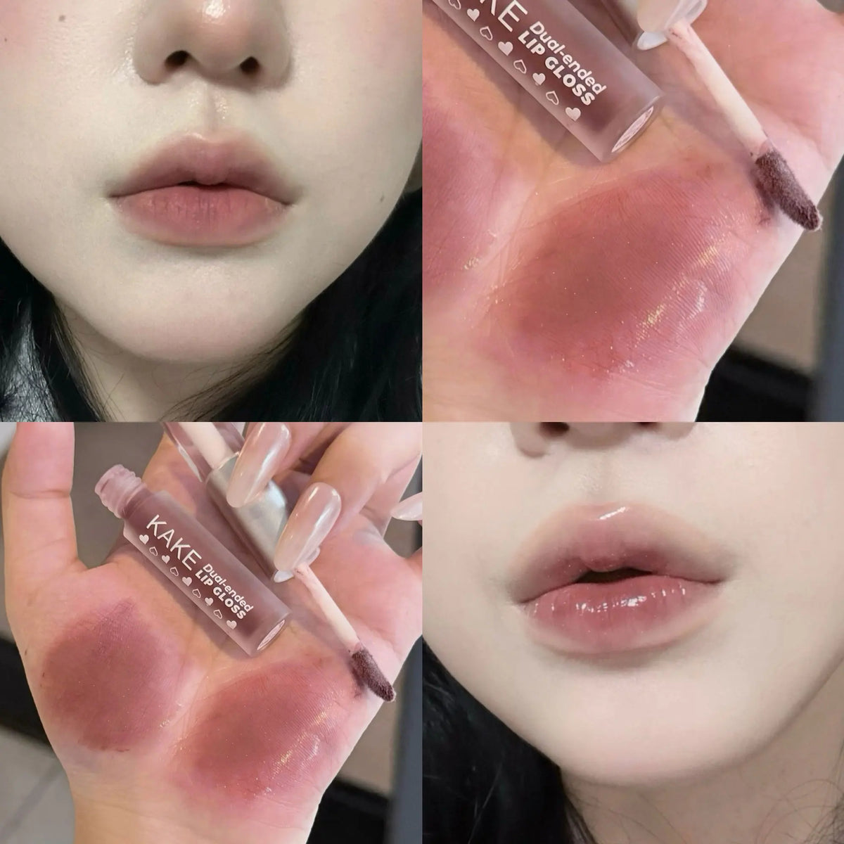 2-in-1 Liquid Lipstick Matte Lip Clay High-shine Gloss Ash Brown Pen Zpaxo 03