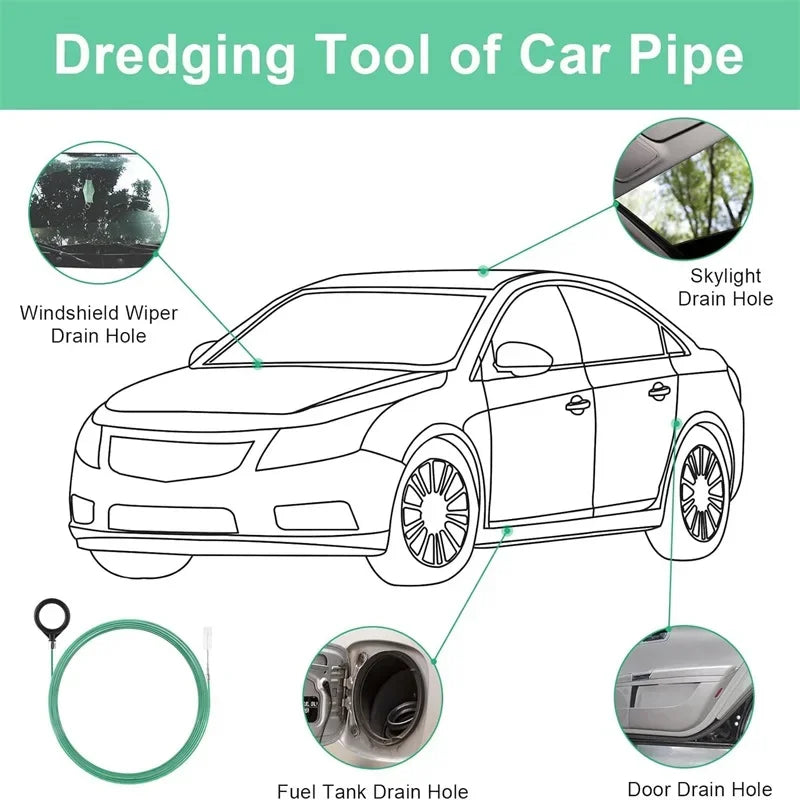Car Sunroof Drain Cleaning Tool Flexible Brush Long Tube Cleaner