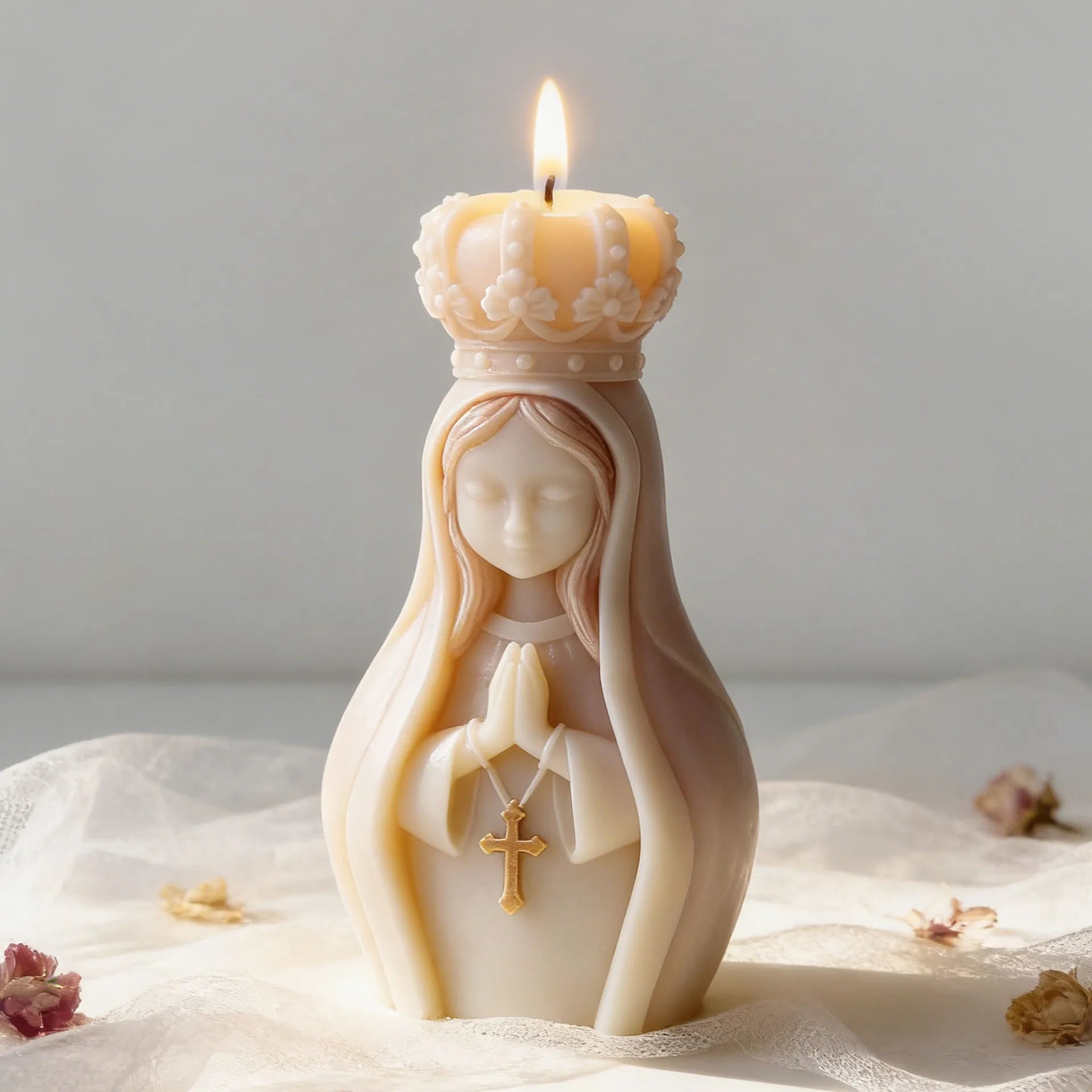 3D Virgin Mary Silicone Candle Mold – DIY Religious Craft