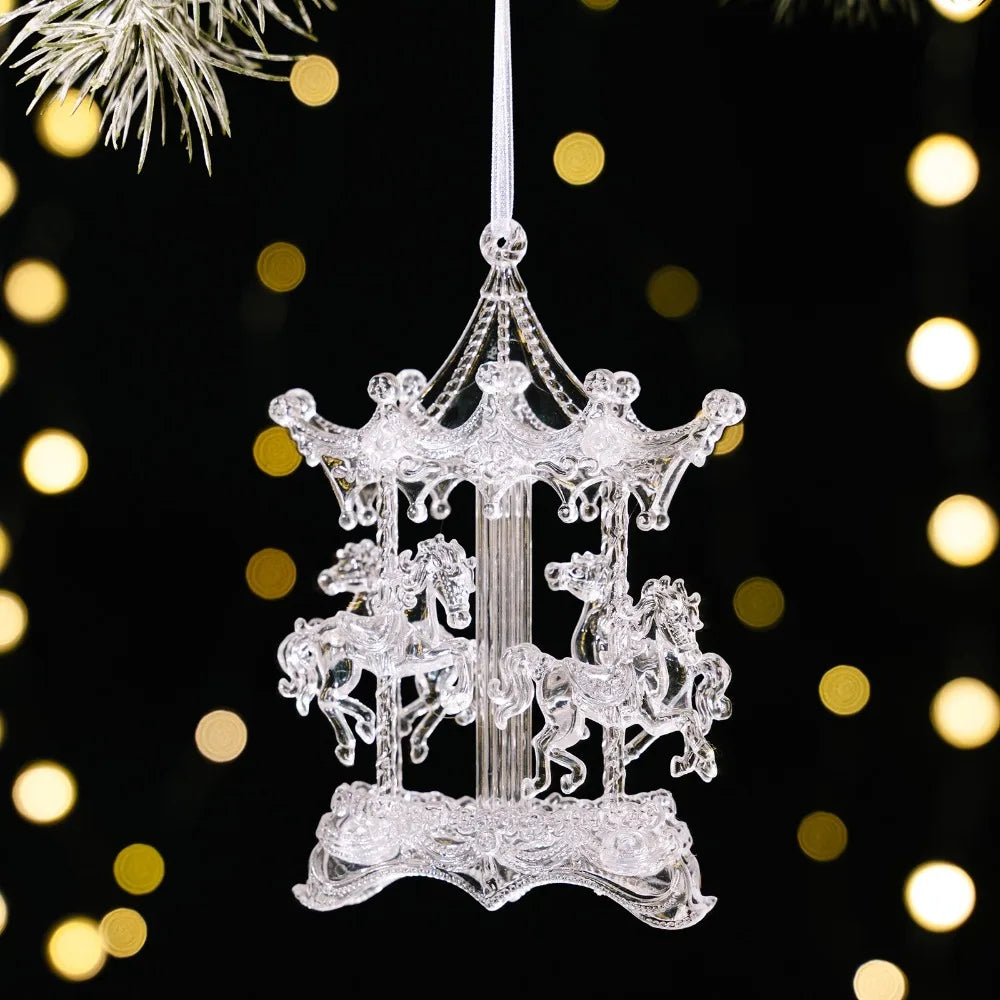 Clear Acrylic Christmas Ornaments – Transparent Hanging Pendants Christmas Ornament Zpaxo Style 4