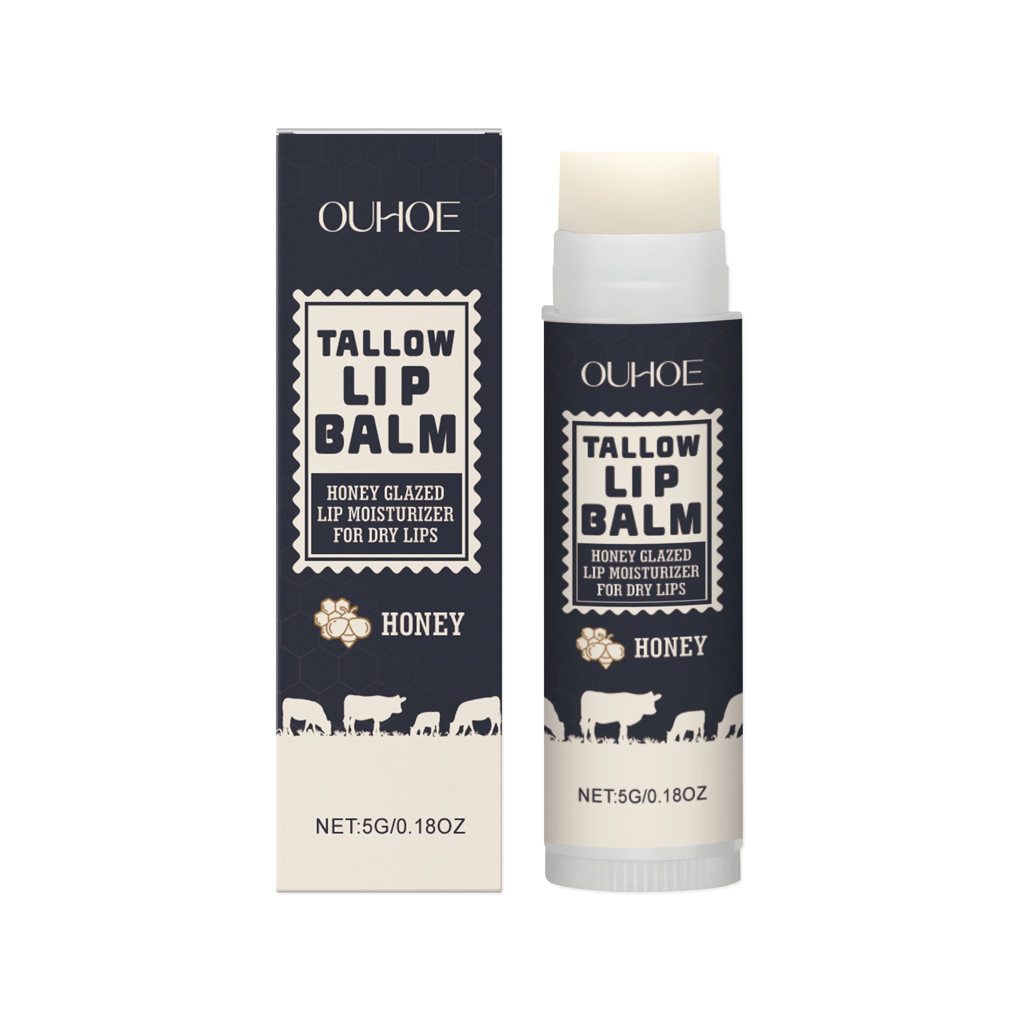 Tallow Lip Balm – Fades Lip Lines & Deeply Moisturizes Nourishing Lip Balm Zpaxo 5g Boxed