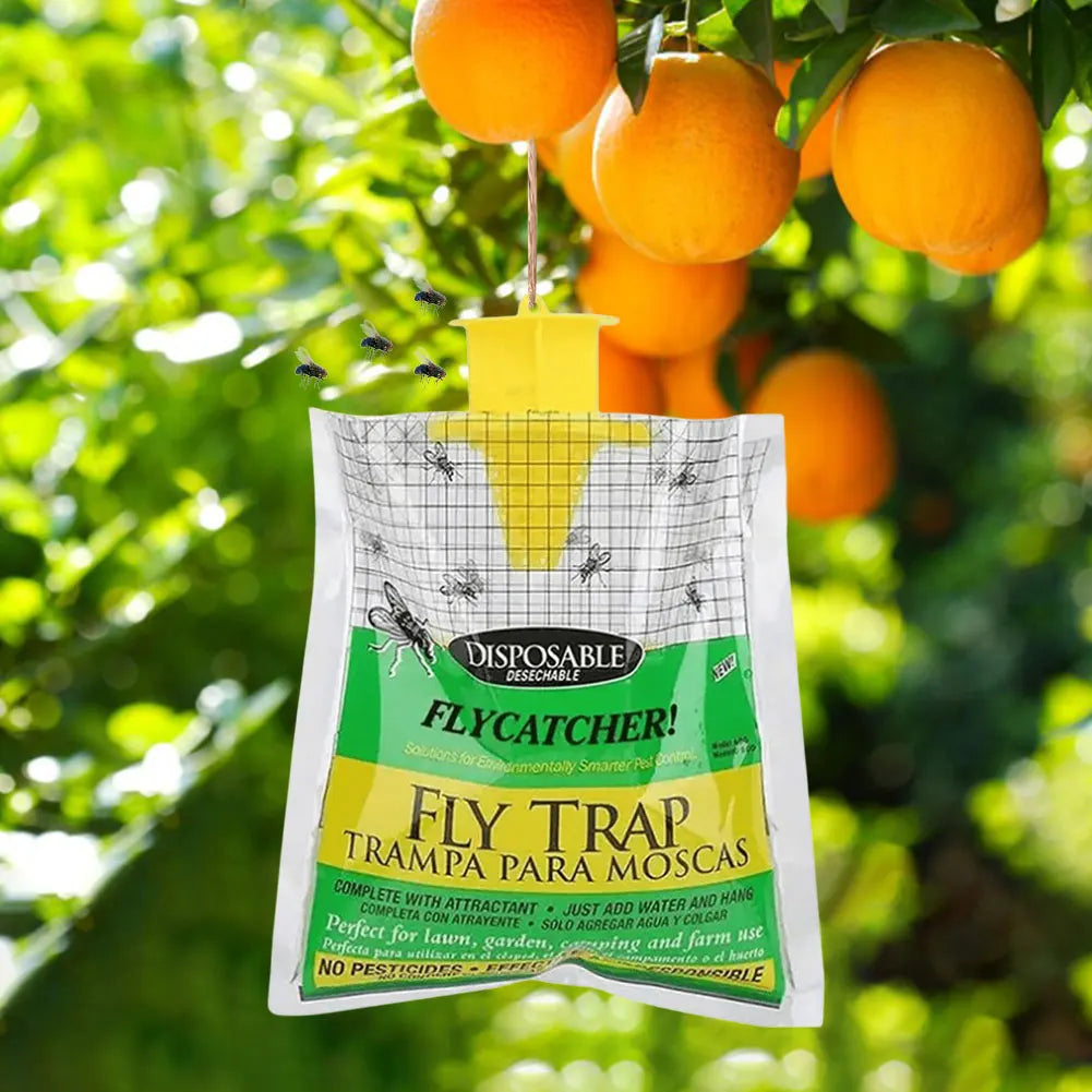 1-10Pcs Hanging Fly Trap Disposable Fly Catcher Bag Mosquito Trap Catcher Fly Wasp Insect Bug Killer Flies Trap for Outdoor Zpaxo