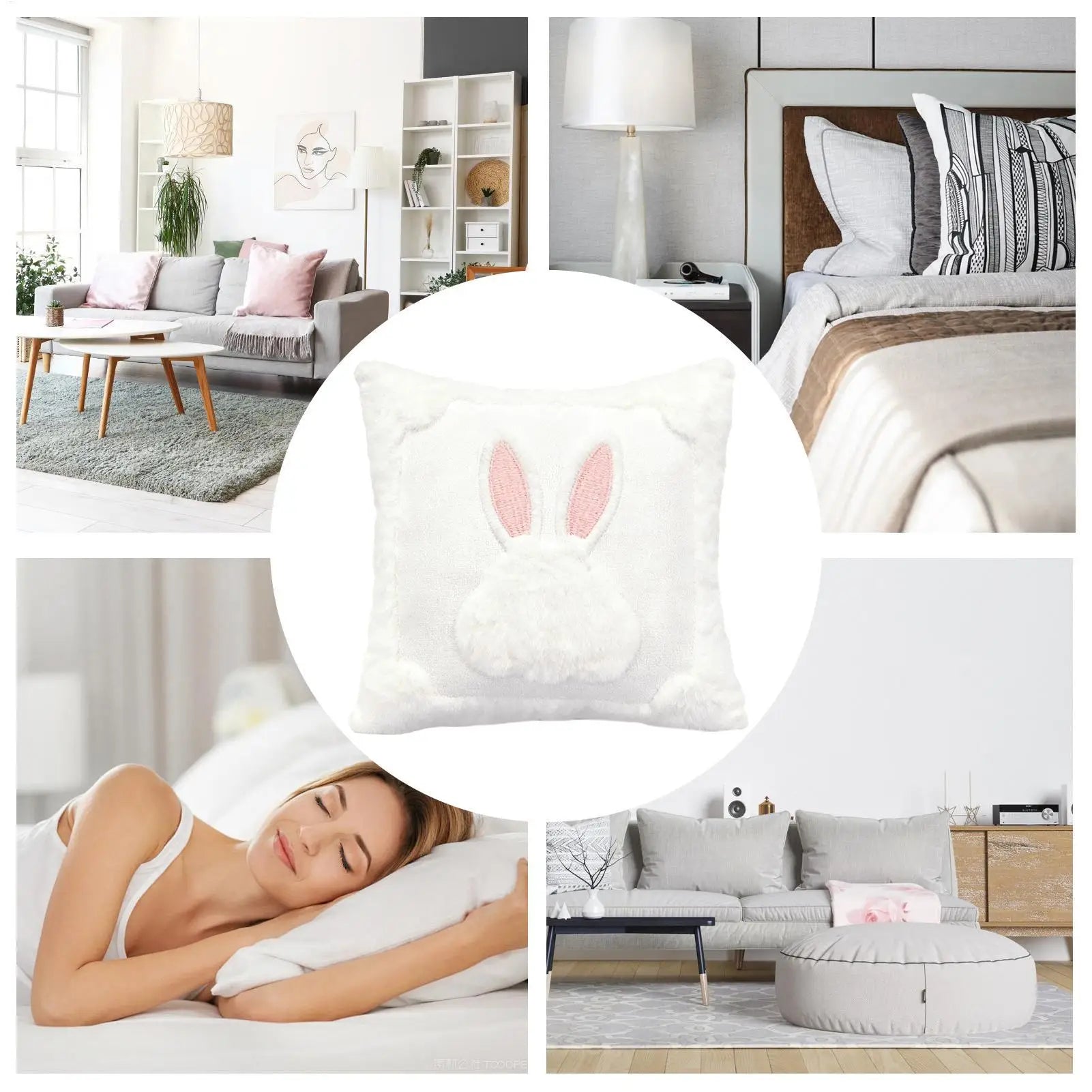Easter Pillow Covers 18x18 Inch Plush Holiday Decorations Decor