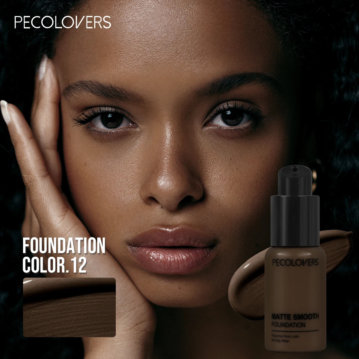 1PC High Coverage Long-Lasting Foundation, Waterproof and Sweatproof Without Flaking, Lightweight and Seamless Zpaxo 12