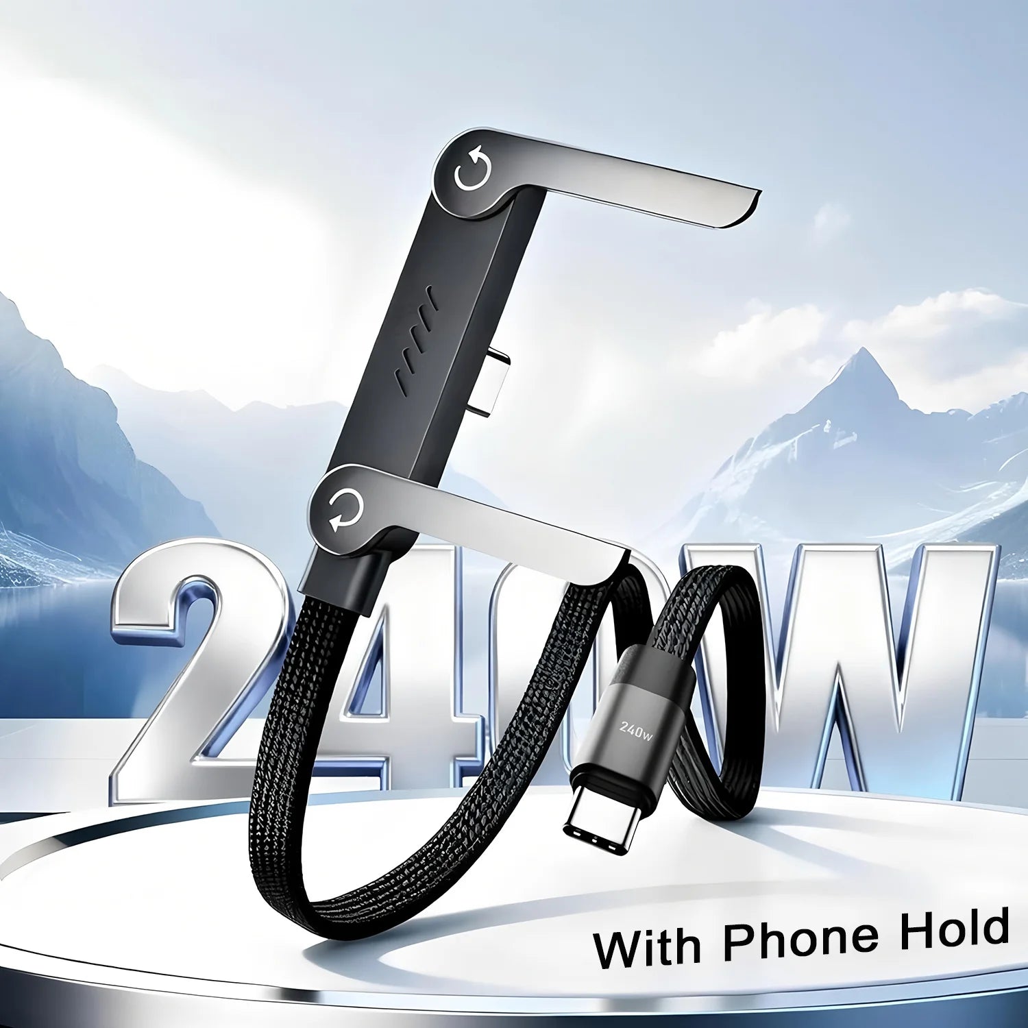 240W Fast Charging Invisible Holder Charger Cable Stand Built-in