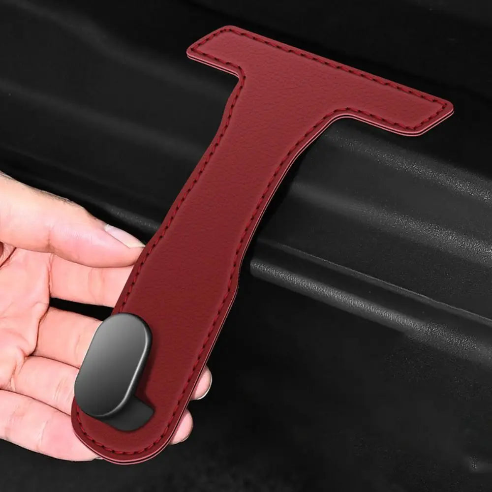 Hidden Car Glove Box Hook Space-Saving Paste Installation Car Hanging Hook Foldable PU Leather Seat Back Hanger Zpaxo