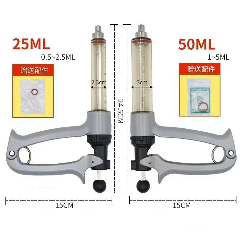 25 Semi-automatic Veterinary Continuous Syringe Animal Injection