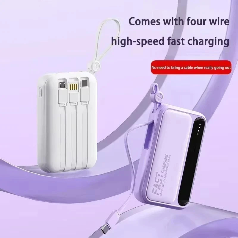 500000mAh 120W Power Bank Large Capacity 4 In1 Cables Intelligent Digital Display Light Portable Powerbank For iPhone Huawei New Zpaxo