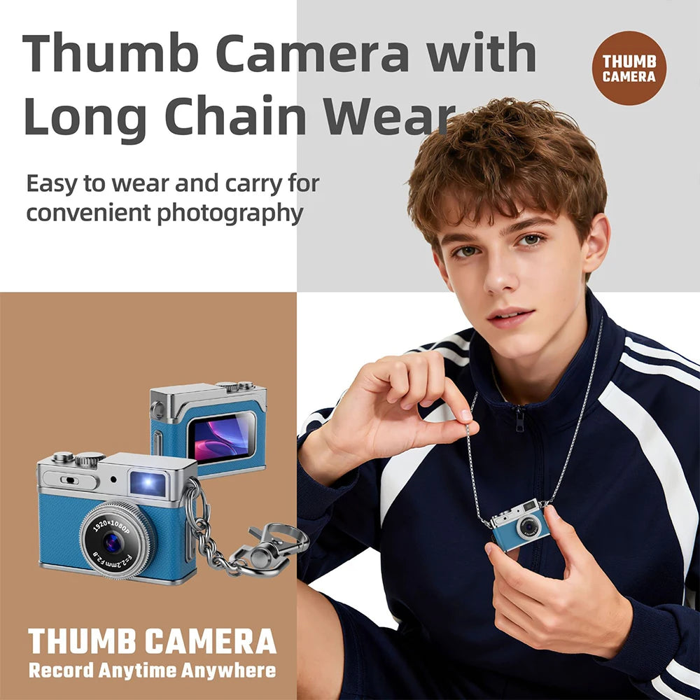 G1 Mini Thumb Camera With Screen Camera 1080P Video Portable Travel Vlog Camera Supports SD Card for Kids Keychain Cam 2026 NEW Zpaxo
