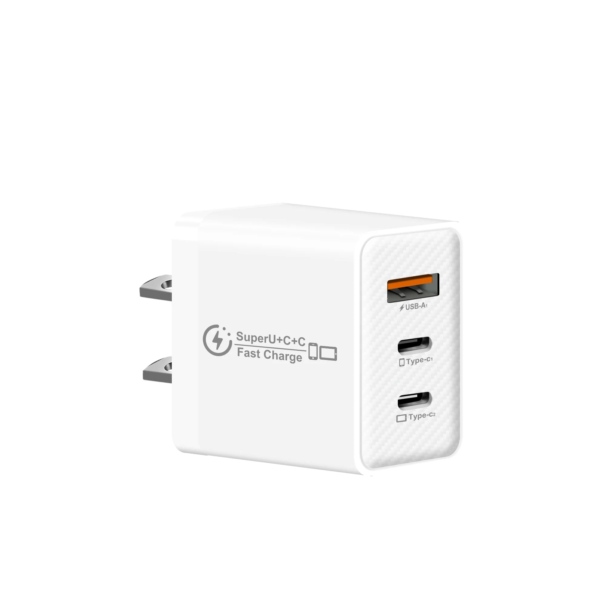 3-in-1 48W USB-C Fast Wall Charger – iPhone, Samsung, Android USB-C Wall Charger Zpaxo US WHITE