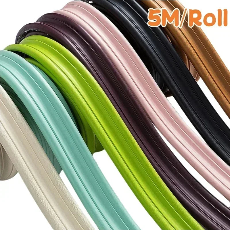 5M NBR Soft Wall Trim Lines Self-adhesive Skirting Decor Strip