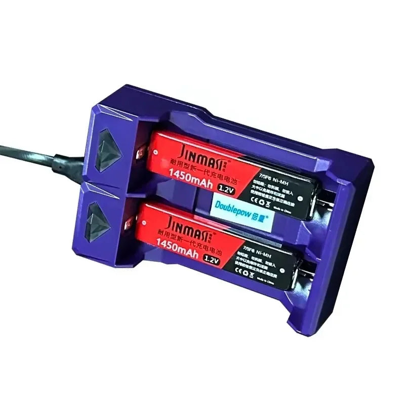 1.2V 7/5F6 67F6 1450mAh Ni-MH Chewing Gum Battery 7/5 F6 Cell for Panasonic Sony MD CD Cassette Player Batteries with charger Zpaxo