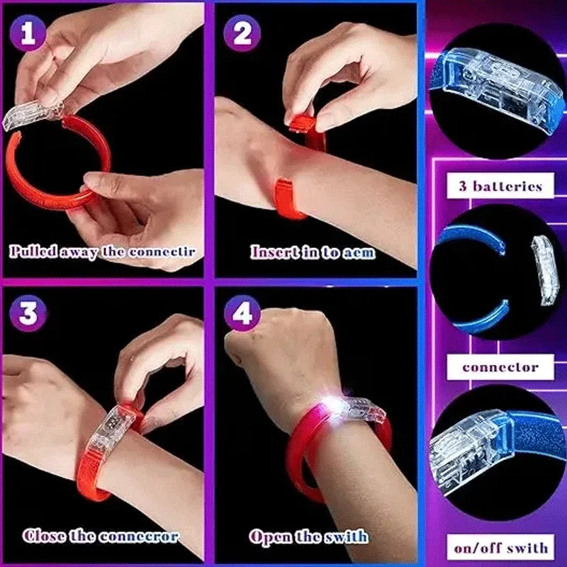 Customized LED Bracelets Luminous Christmas Neon Party Wedding