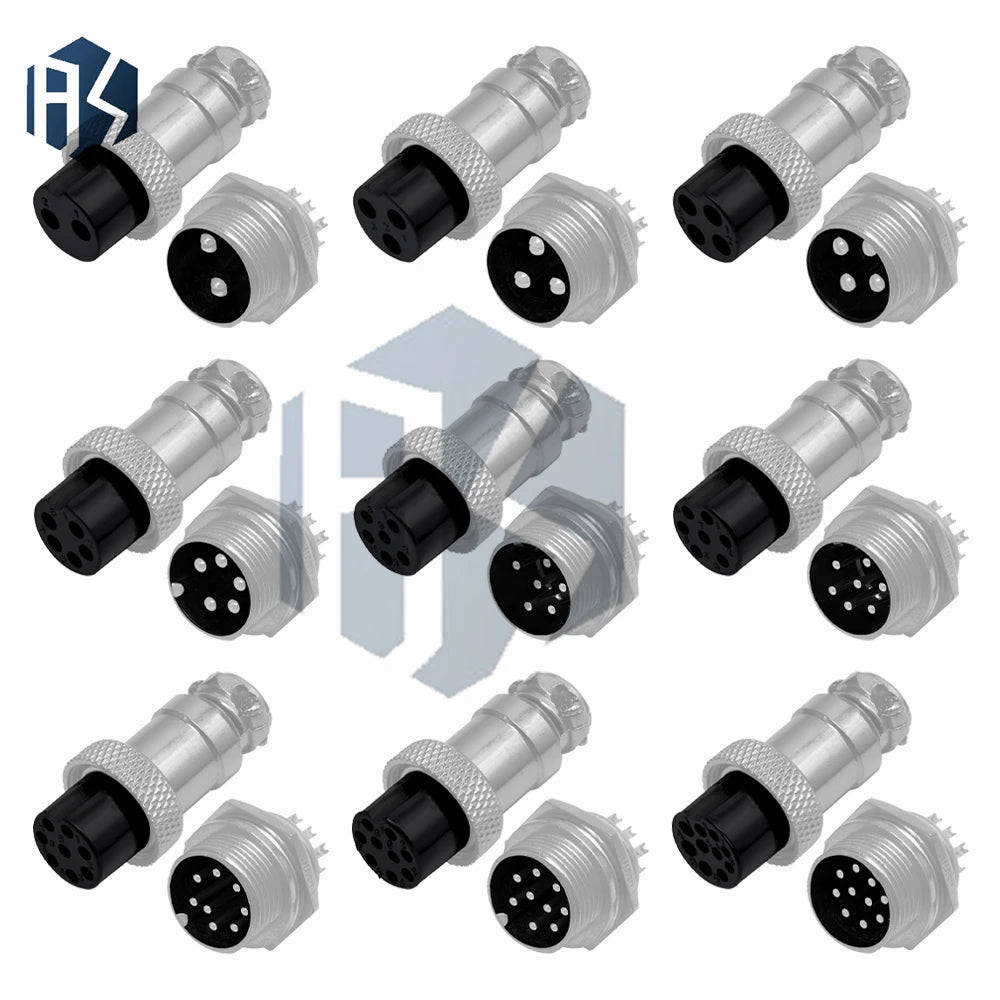 Metal GX16 16mm Aviation Wire Plug – 2-10 Pin Male Female Panel Mount Connector Zpaxo