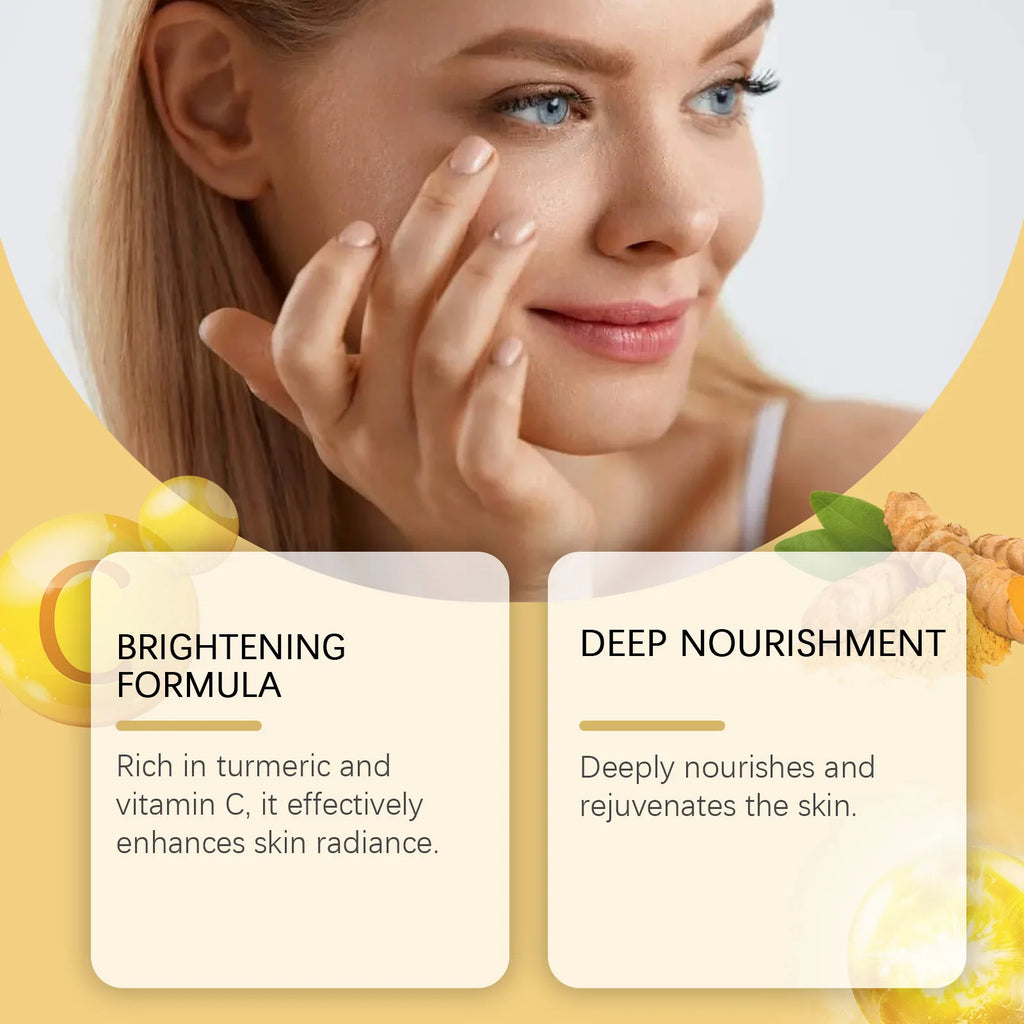 Hoygi Brightening Turmeric Face Moisturizer for Dry Sensitive Skin Hydrating Vitamin C Cream Anti Aging Daily Skincare Routine Zpaxo
