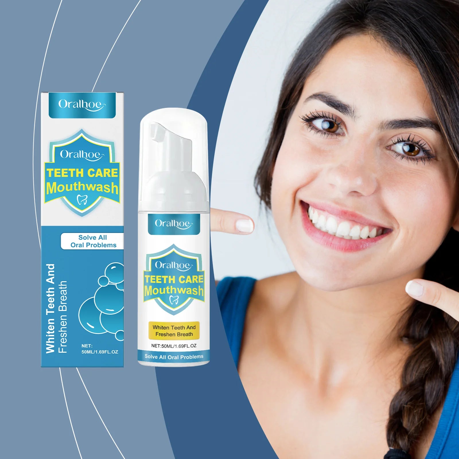 Oralhoe Teeth Whitening Foam – Minty Fresh Oral Care Mousse Teeth Whitening Foam Zpaxo