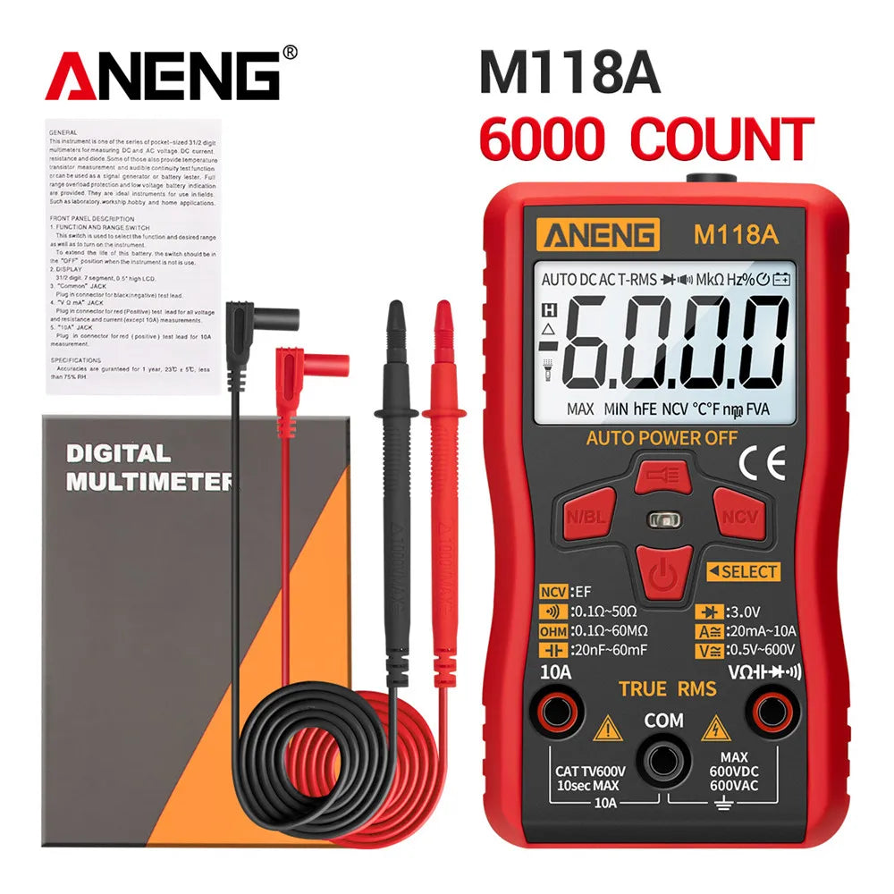Non-contact Mini Digital Multimeter ANENG M118A Tester Induction AC