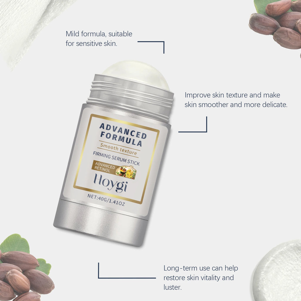 HOYGI 40g Peptide Firming Stick Hyaluronic Acid Camellia Solid Serum Hydrating Face Neck Non Retinoid Formula for Sensitive Skin Zpaxo