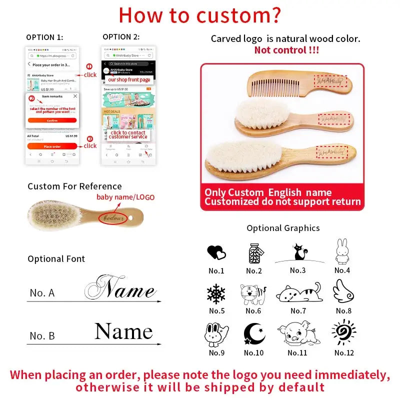 Custom Travel Key Ring Mini Hair Brush Portable Pocket Wood Comb Styling Small Wide Tooth Comb Airbag Massage Brush Bag Pendant Zpaxo