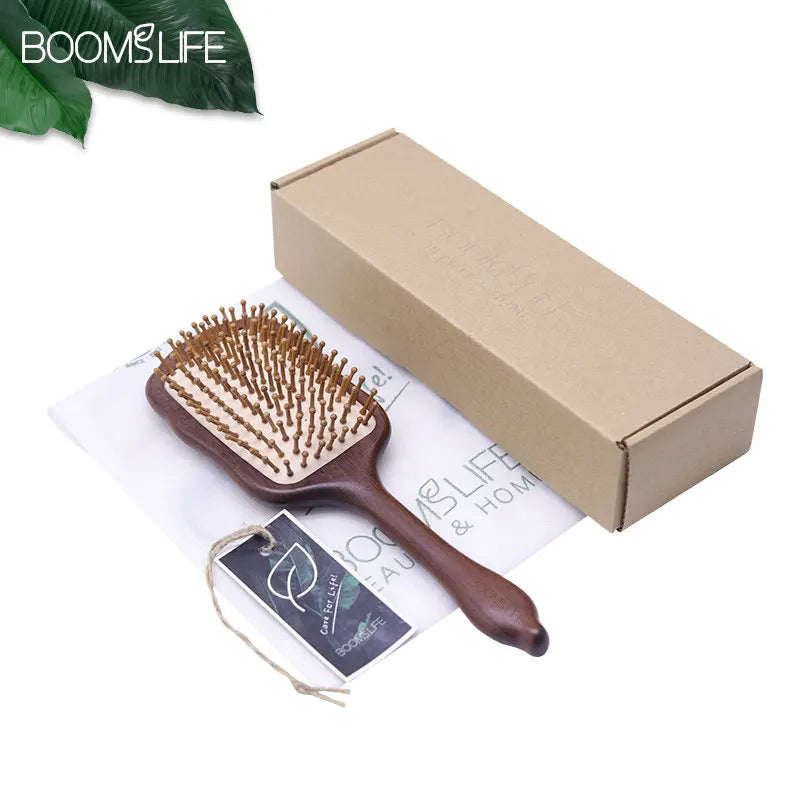 Luxurious Sandalwood Hair Brush Women Custom Wide Teeth Paddle Hairbrush Wooden Comb for Hair Massage Scalp Brush Brosse Cheveux Zpaxo