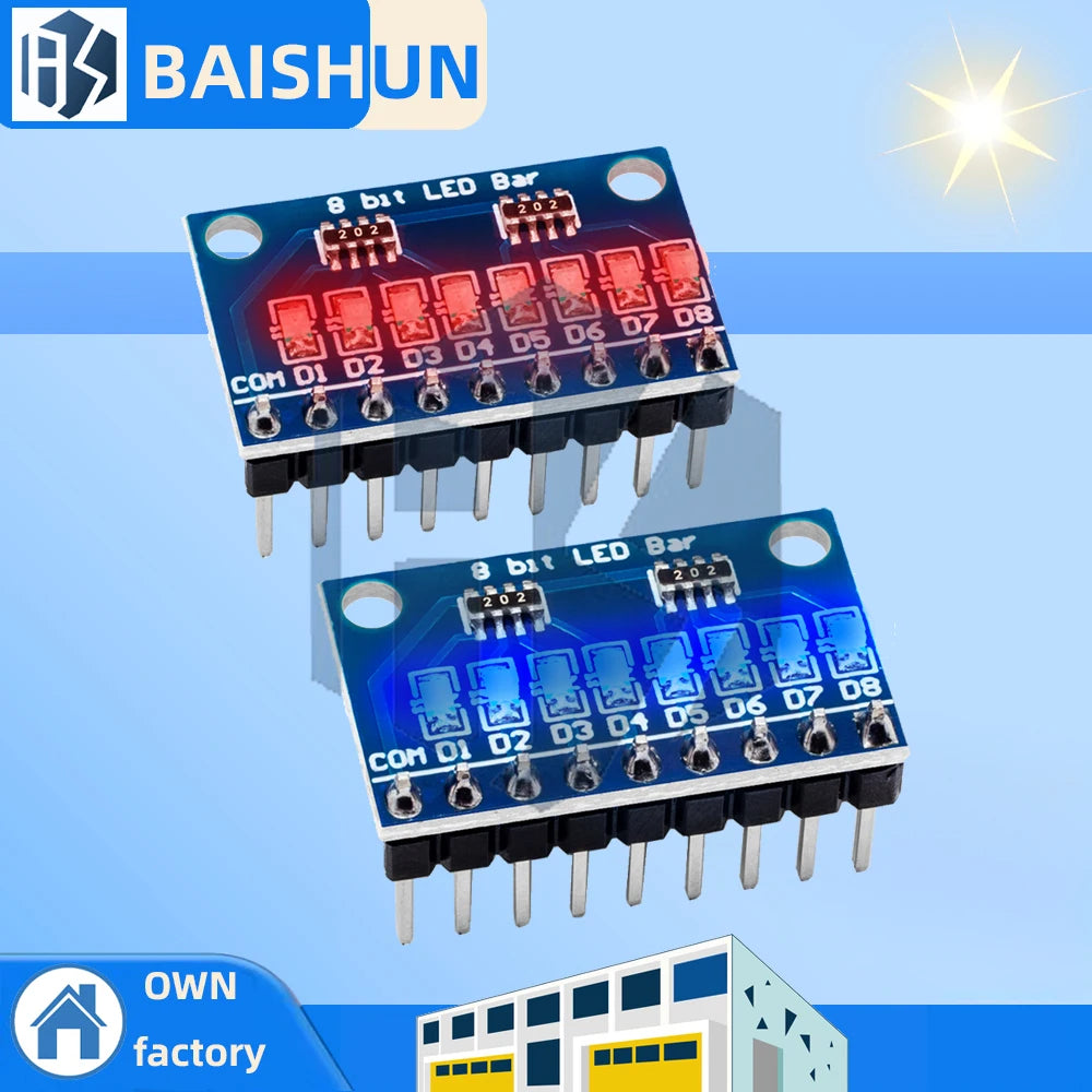 3-24V 8 Bit Blue/Red Common anode/cathode LED indicator Module Breadboard starter kit Board for MCU ARM 3d printer UN-O MEGA2560 Zpaxo