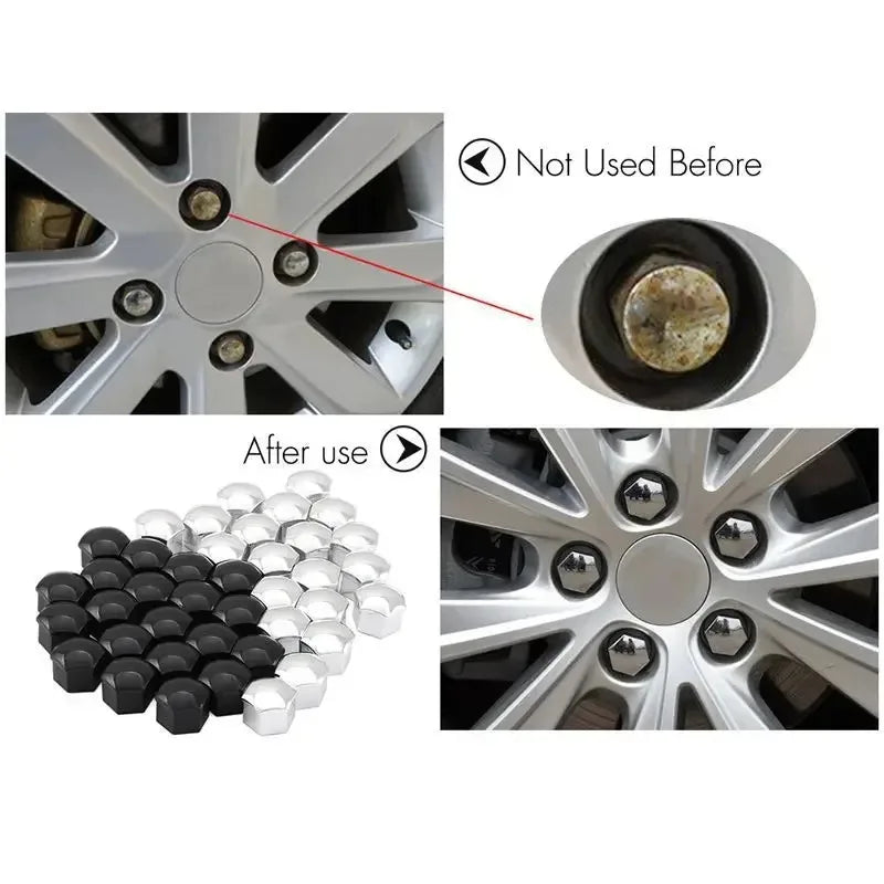 17mm Car Wheel Nut Caps – 20/40/60 Pcs Hub Bolt Covers
