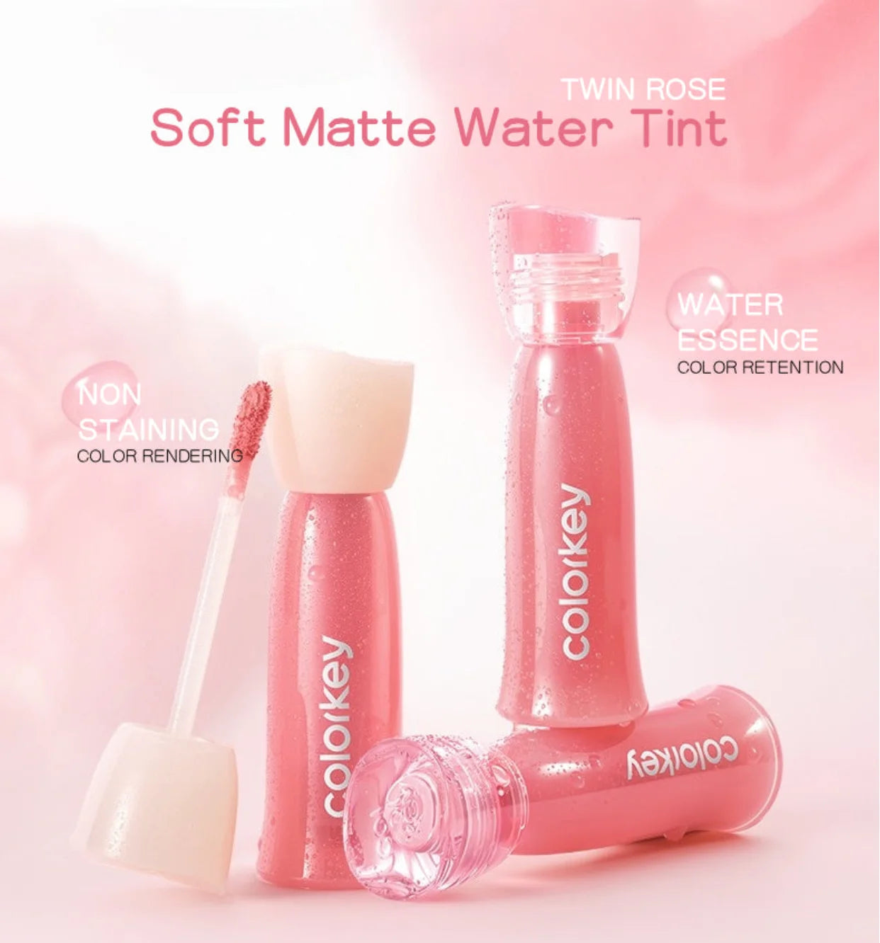 Shades COLORKEY Light Matte Soft Water Tint Liquid Lipstick Lipgloss Zpaxo
