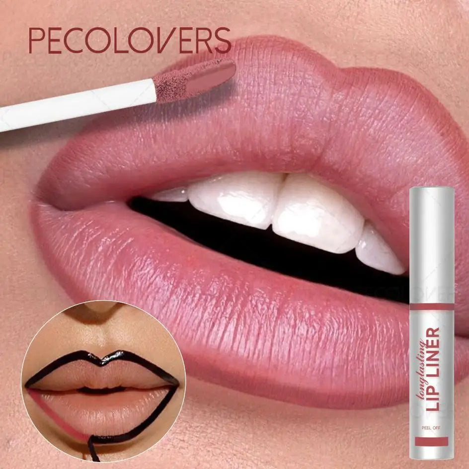 Peel-Off Lip Liner Tattoo, Waterproof Long-Lasting Matte Lip Stain, Hydrating Makeup, Lip Liner & Gloss Zpaxo