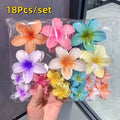 18Pcs Sweet Gradient Egg Flower Hair Clips Acrylic Barrettes Hawaiian Style Hairpins Headwear Summer Zpaxo 1