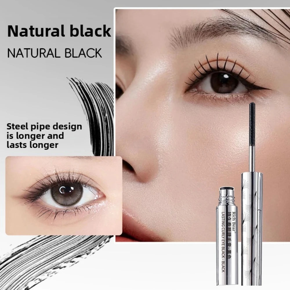 Steel Tube Mascara-Special Spiral Brush,Waterproof LongLasting Silk Fiber Mascara,keep Each Eyelash Curled for aLong Time Makeup Zpaxo