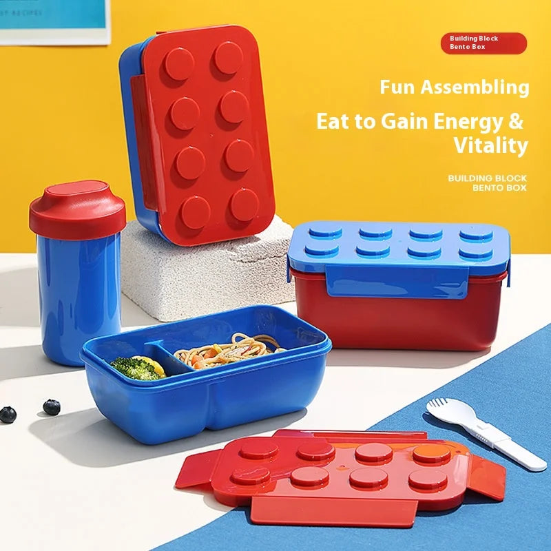 Kids Building Block Bento Lunch Box – Leakproof Microwave Safe Kids Bento Lunch Box Zpaxo