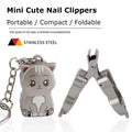 Stainless Steel Nail Clippers Exquisite Cute Kitten Shape Keychain