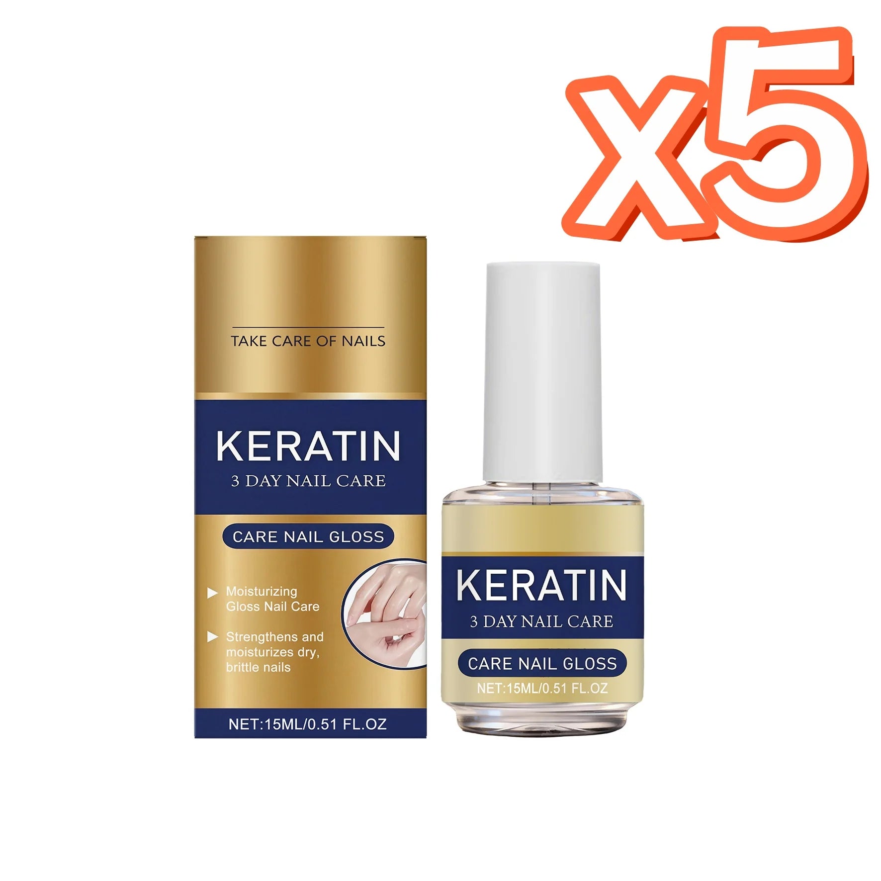 Keratin Nail Care Oil – Repair & Strengthen Brittle Nails (15ml) Nail Treatment Oil Zpaxo 15ml Boxed x 5