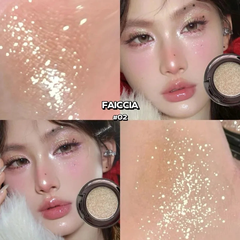 Metallic Glitter Eyeshadow Cream Chameleon Butterfly Green Shimmer Zpaxo 02