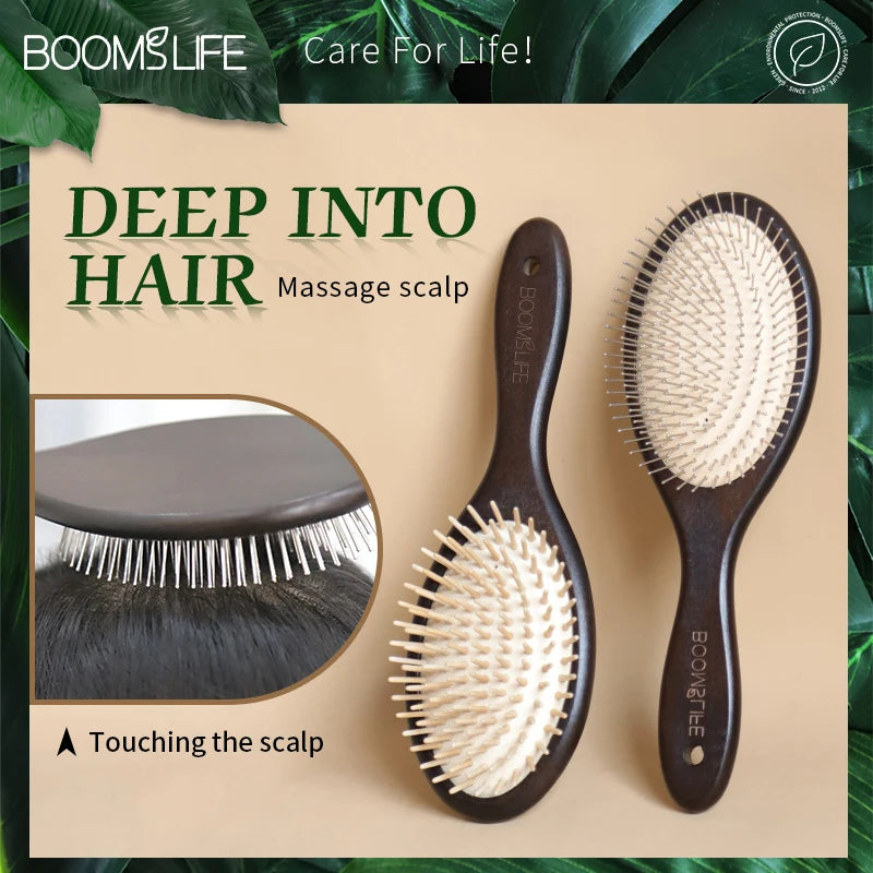 Detangling Hair Brush Women Massage Wooden Comb HairBrush Cushion Prevent Hair Loss Scalp Brush Hair Combs Barber Accessories Zpaxo