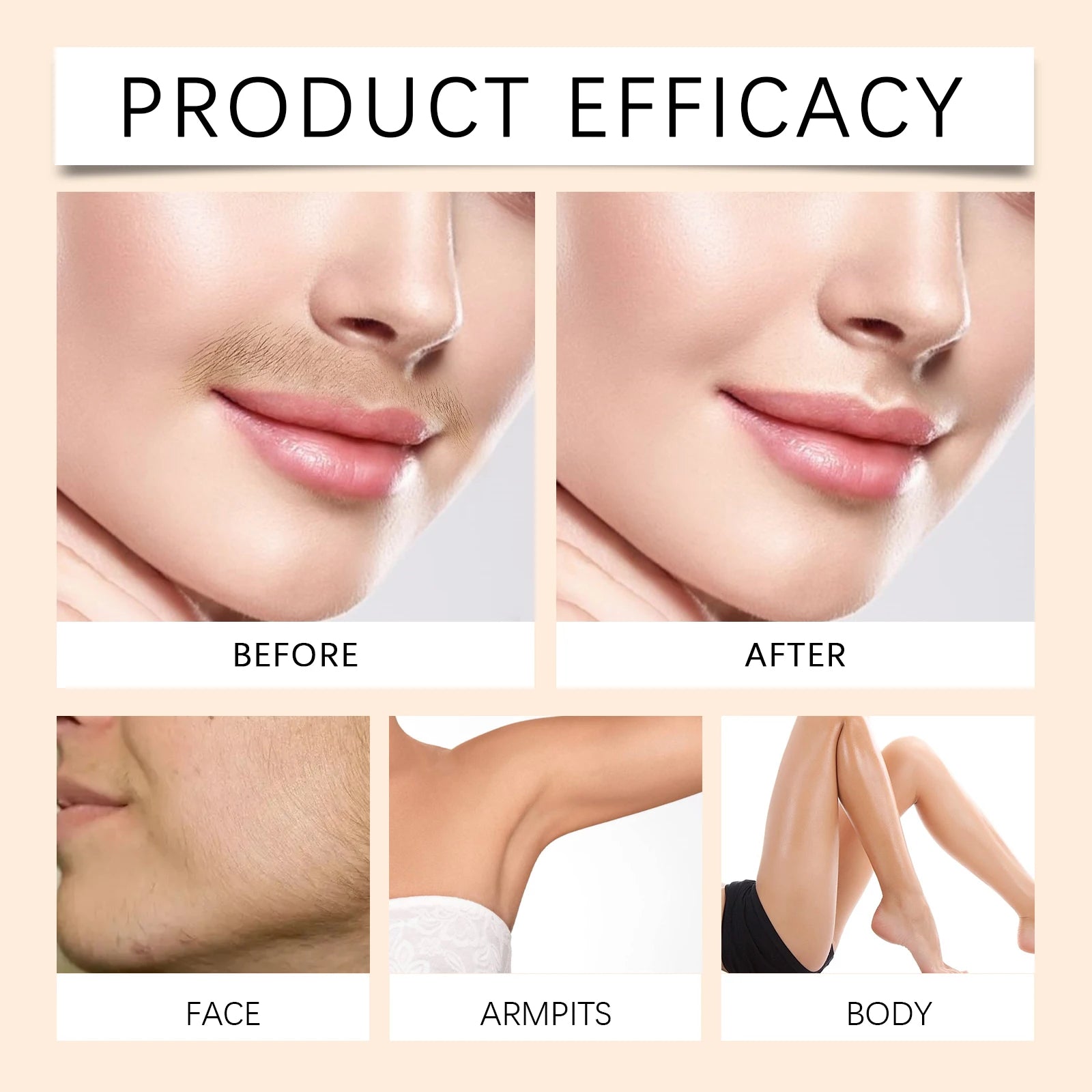 Body and Face Hair Removal Cream Gentle Smooth Skin No Irritation Non Drying Fast Hair Softening for Underarms Summer Care 20g Zpaxo