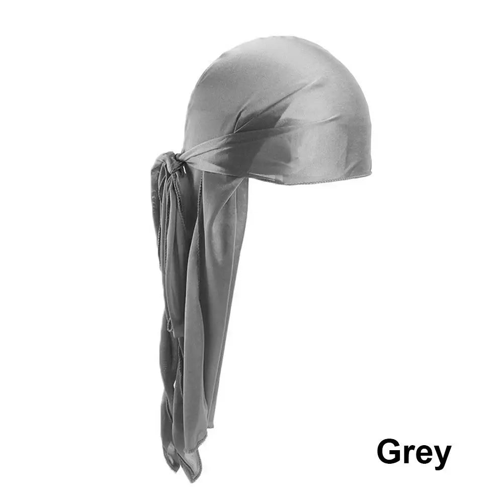 Fashion Adjustable Pre-tied Headwrap Chemo Cap Pirate Hat Bandana Zpaxo grey