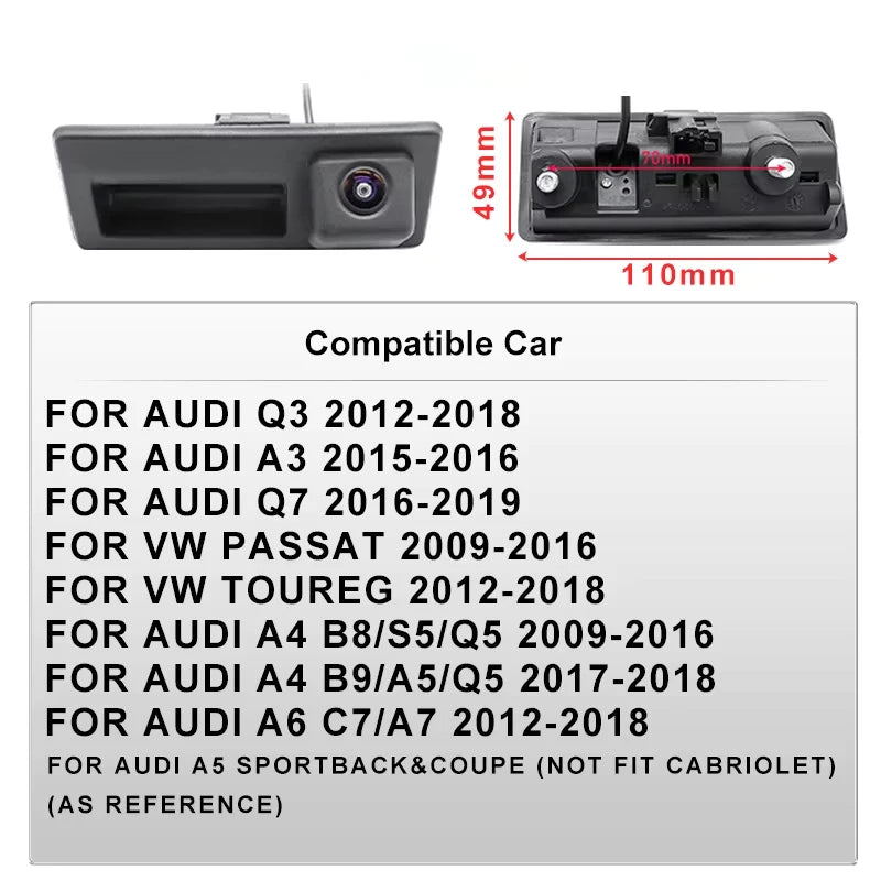 170 Degree AHD 1080P CVBS Car Rear View Reverse Camera Volkswagen