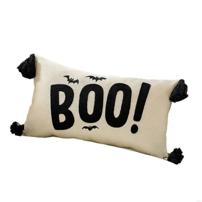 Washable Embroidered Pillow Cover Halloweens Themed Home Accent Soft