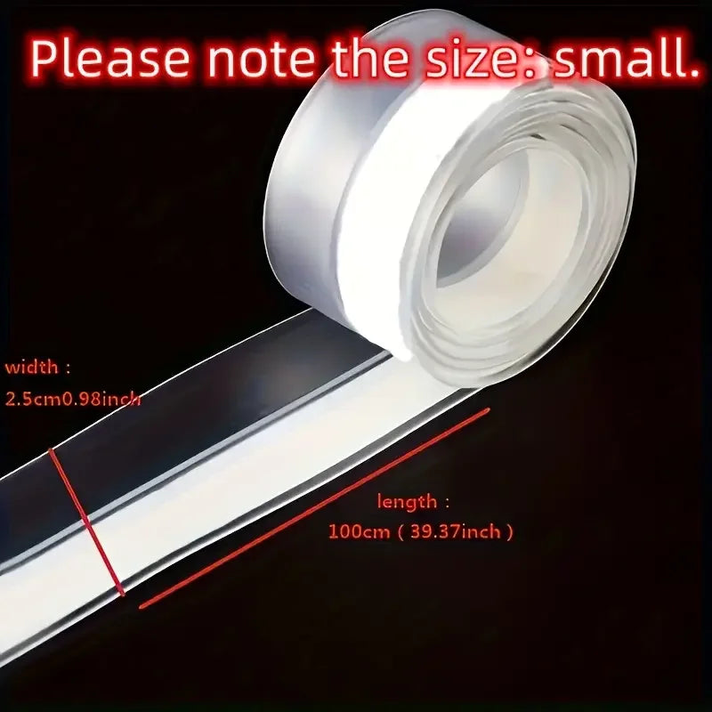 1 Roll of 39In/100Cm Door Bottom Rolling Shutter Door Windshield, Silicone Self-Adhesive Soundproofing, Windproof and Dustproof Door Bottom Sealing Strip, Transparent Sealing Strip under the Door Windshield Zpaxo